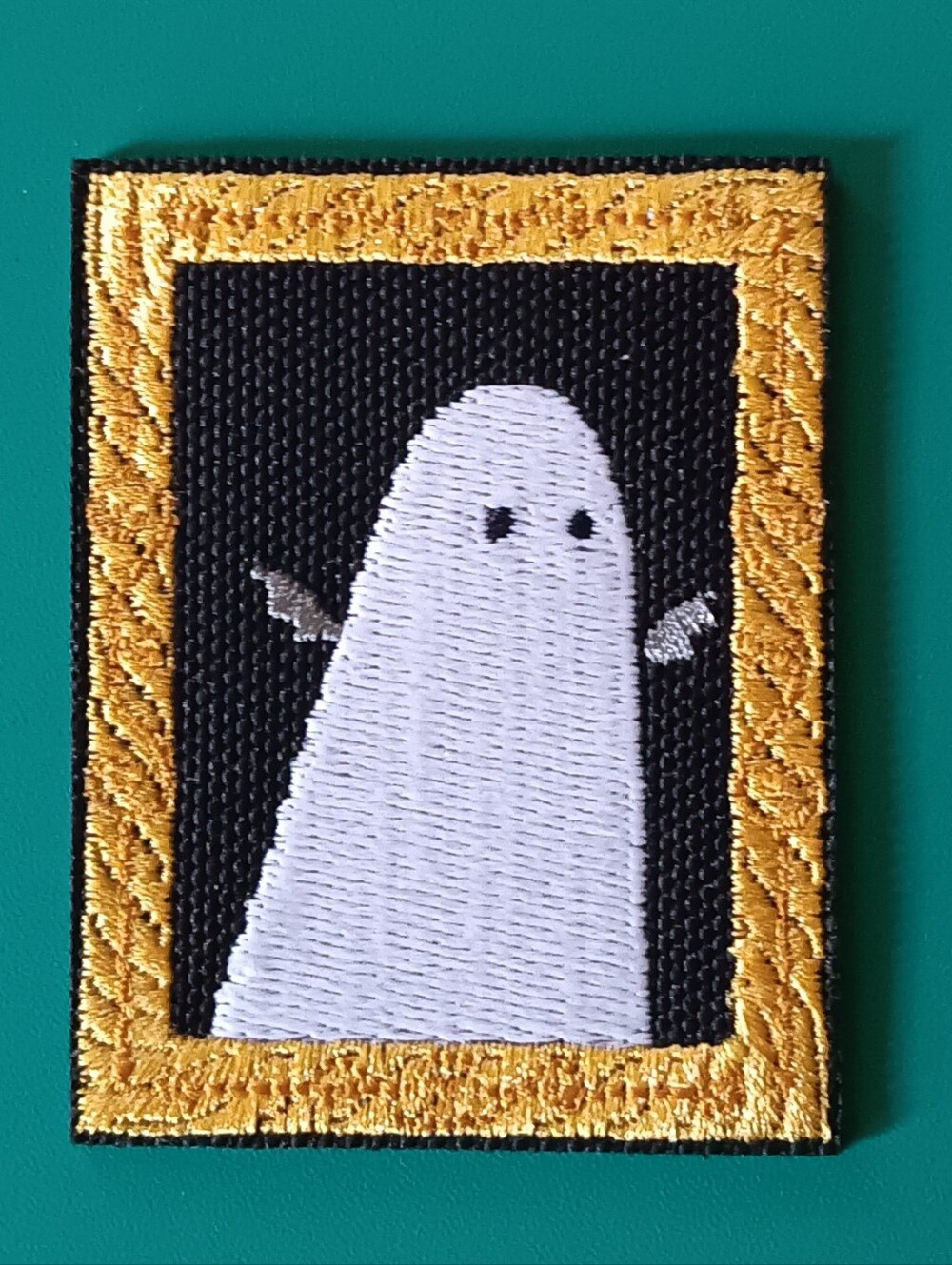 Glow In The Dark Ghost Framed Portrait Embroidered Iron On Jacket Patch Applique